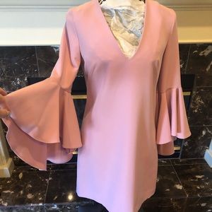 Milly Italian Cady Sleeve Dress in Rose